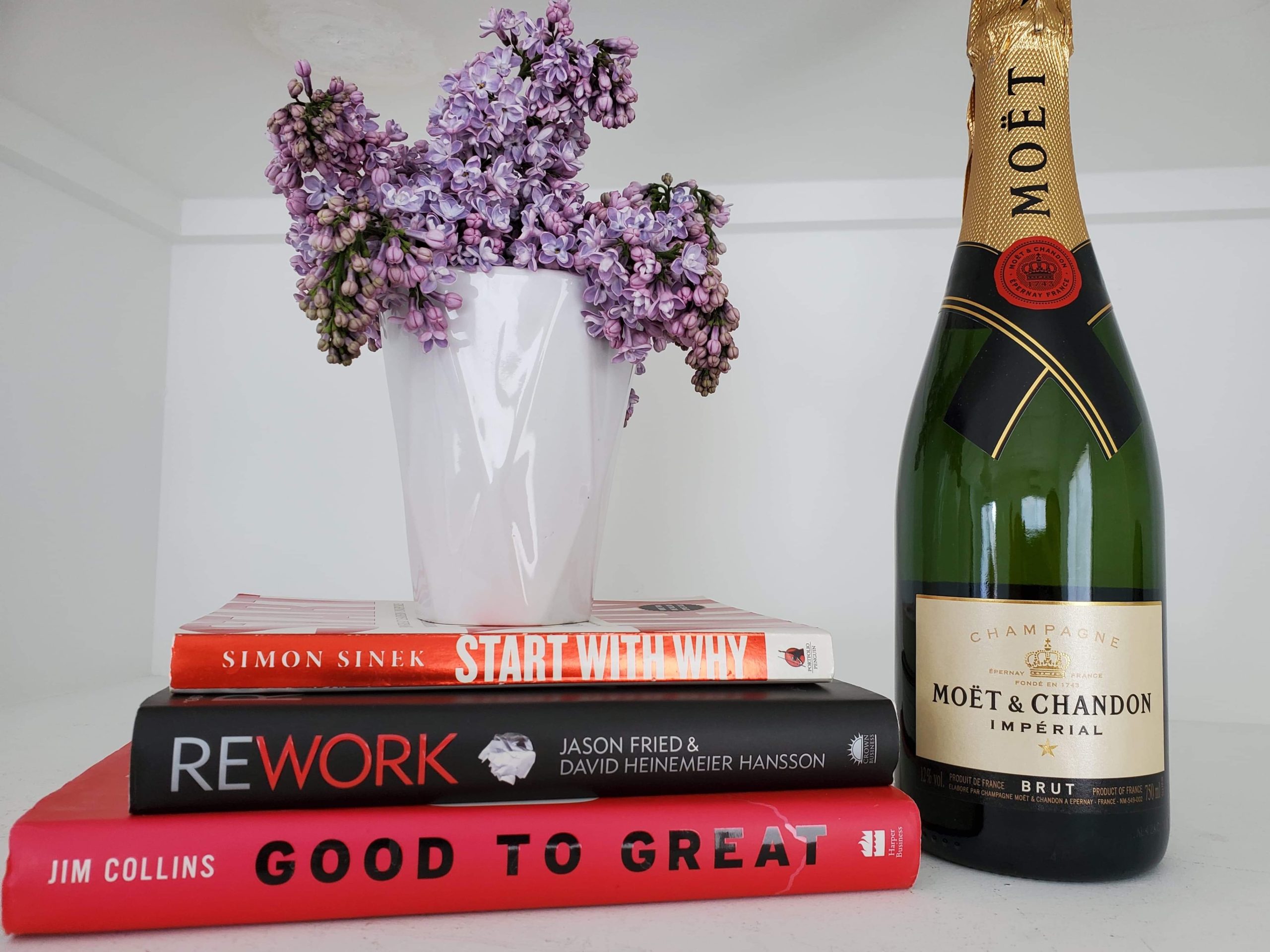 books and champagne